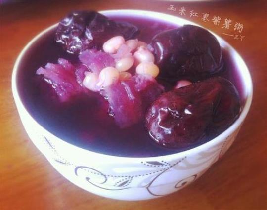 红枣紫薯粥的制作方法