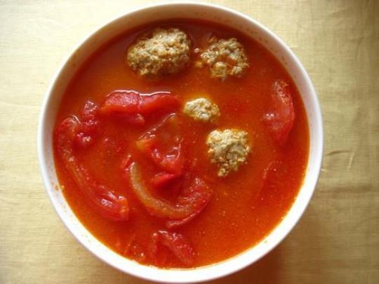 番茄肉丸汤的制作过程