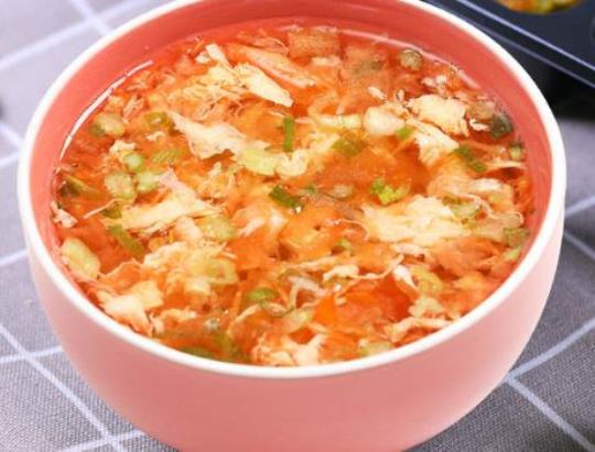 番茄鸡蛋肉片汤的做法