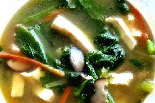 青菜豆腐香菇汤的做法