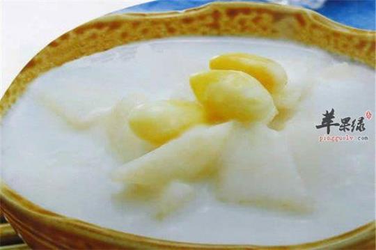 白果牛奶菊梨汤的做法